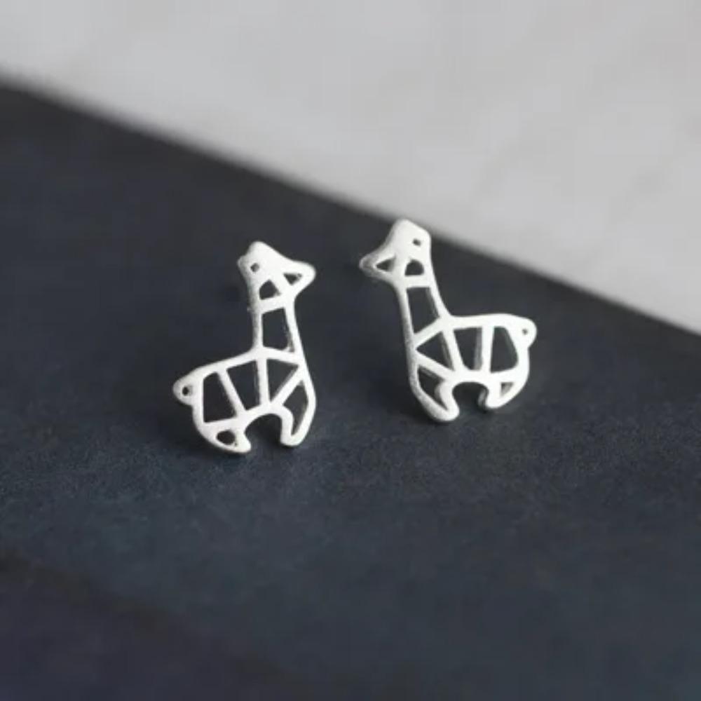 Silver Plated Korean Style Stud Earrings for Women Creative Ear Hole Design Allergy Free Fine Jewelry Accessories
