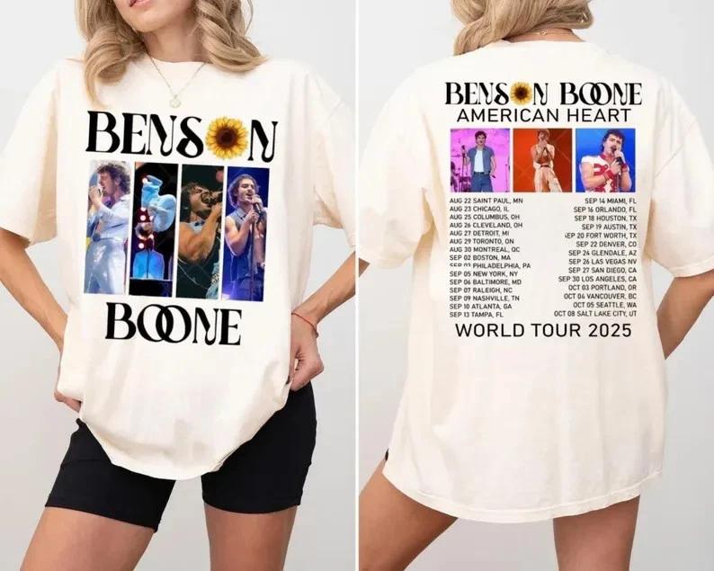

Benson Boone American Heart Tour 2026 T-Shirt Merch Benson Boone Concert Tour High-end Luxury Is for Both Men and Women Top Y2k S