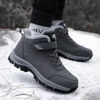 Chaussures de marche d'âge moyen et pour personnes âgées hiver nouveau chaussures de neige épaissies en velours pour hommes chaussures en coton pour papa chaussures de randonnée à semelle souple antidérapante