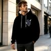 Men's Ghost Theme 2D Pattern Hoodie - Breathable Comfy Cotton Pullover, Versatile Stylish Casual Sweatshirt for Daily Wear & Halloween