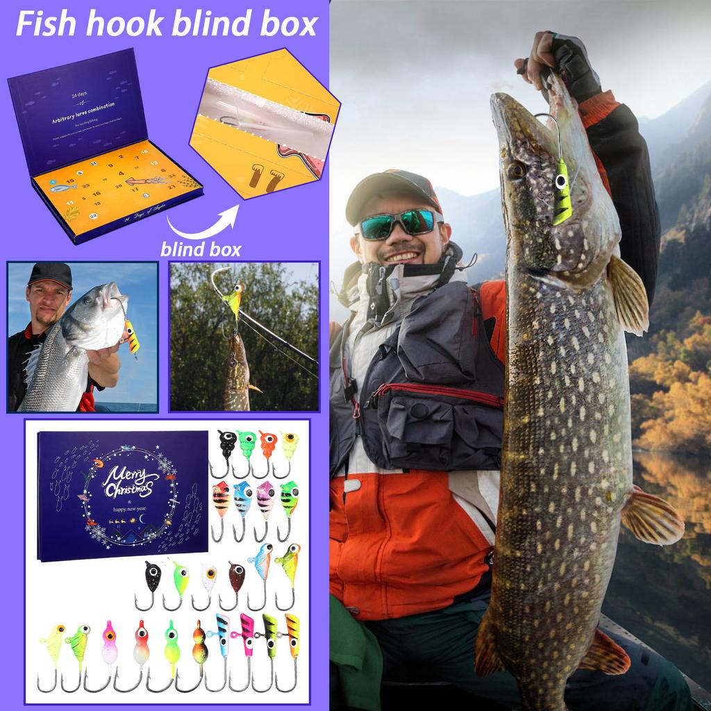 24 Ice Fishing Advent Calendar Christmas Countdown 24 Day Ice Fishing Countdown Calendar Set For Ice Fishermen Adult Men Ice Fishing Surprise Gift