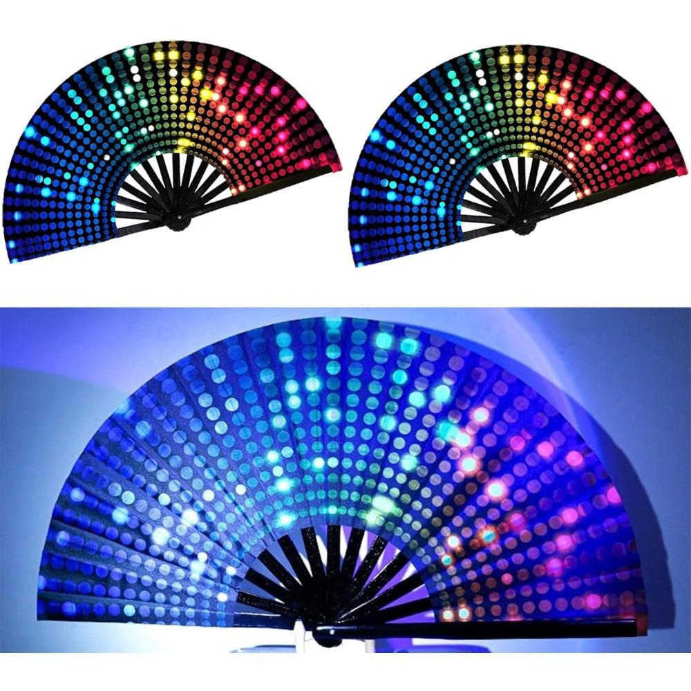 Handheld fan, clapping fan, ultraviolet holographic folding fan, women s handheld fan Pack of 2