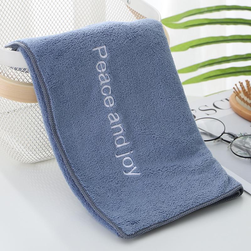 High-Density Coral Velvet Towel Embroidered Super Fine Fiber Face Towel Lock Edge Sliceable Perfect for Gifts Wholesale
