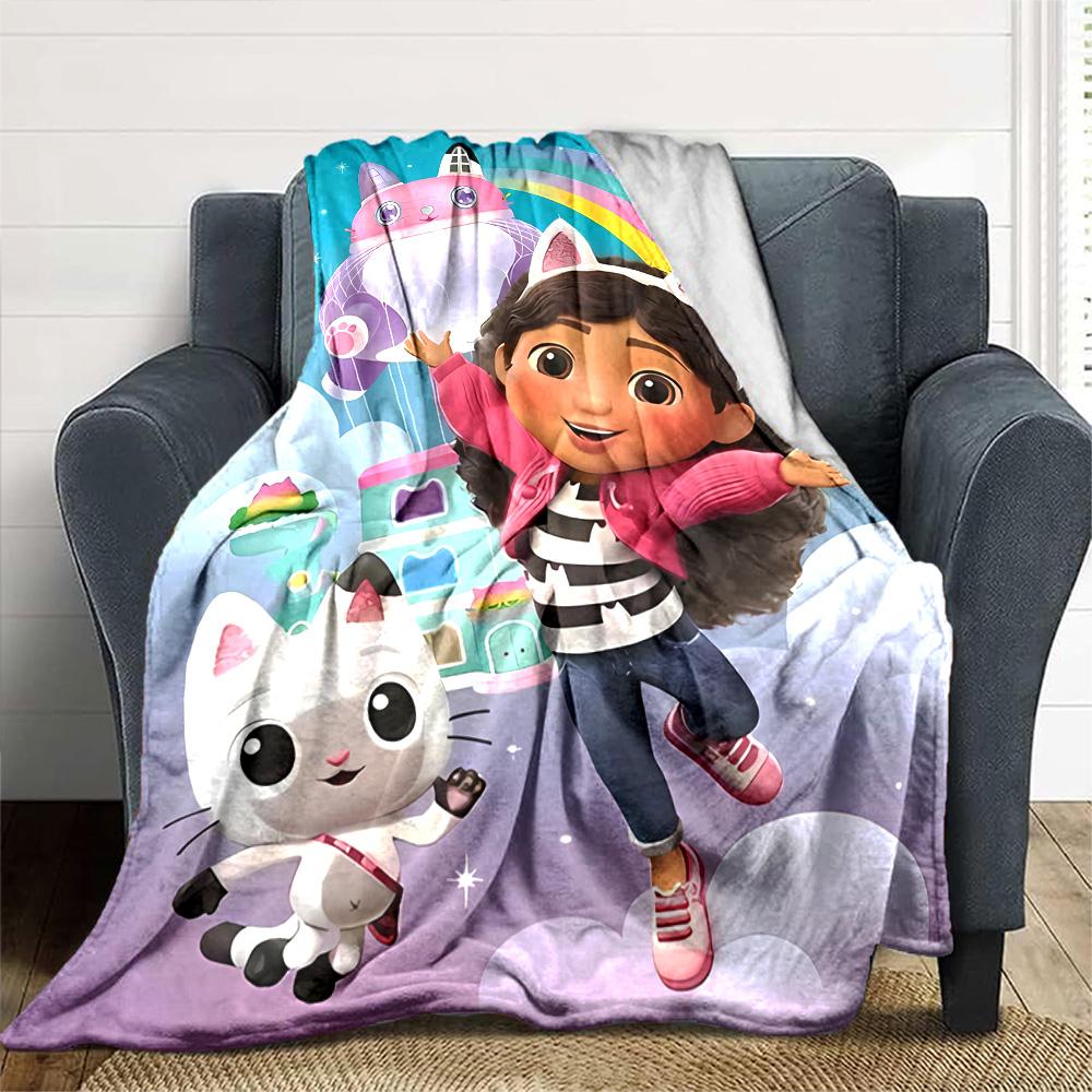 Gabby's Dollhouse Blanket Ultra-Soft Perfect for Office Chair Seaside Office Four Seasons Universal Playful Design Gift for Travel Home Birthdays
