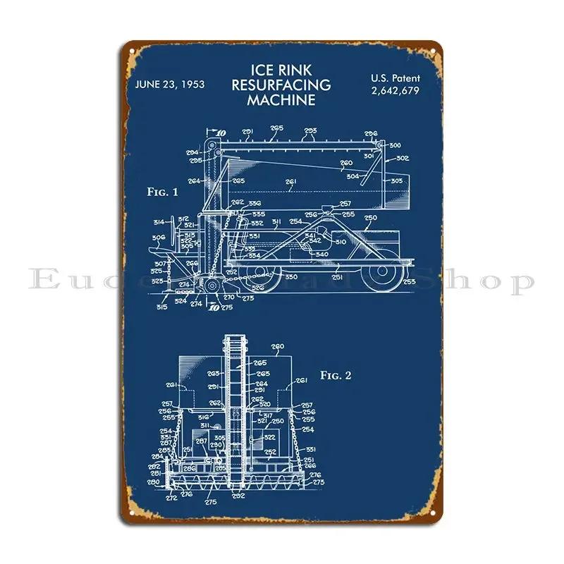 Zamboni Blueprint Metal Signs Club Bar Customize Wall Decor Create Club Tin Sign Poster 20x30cm(7.8x11.8inch)