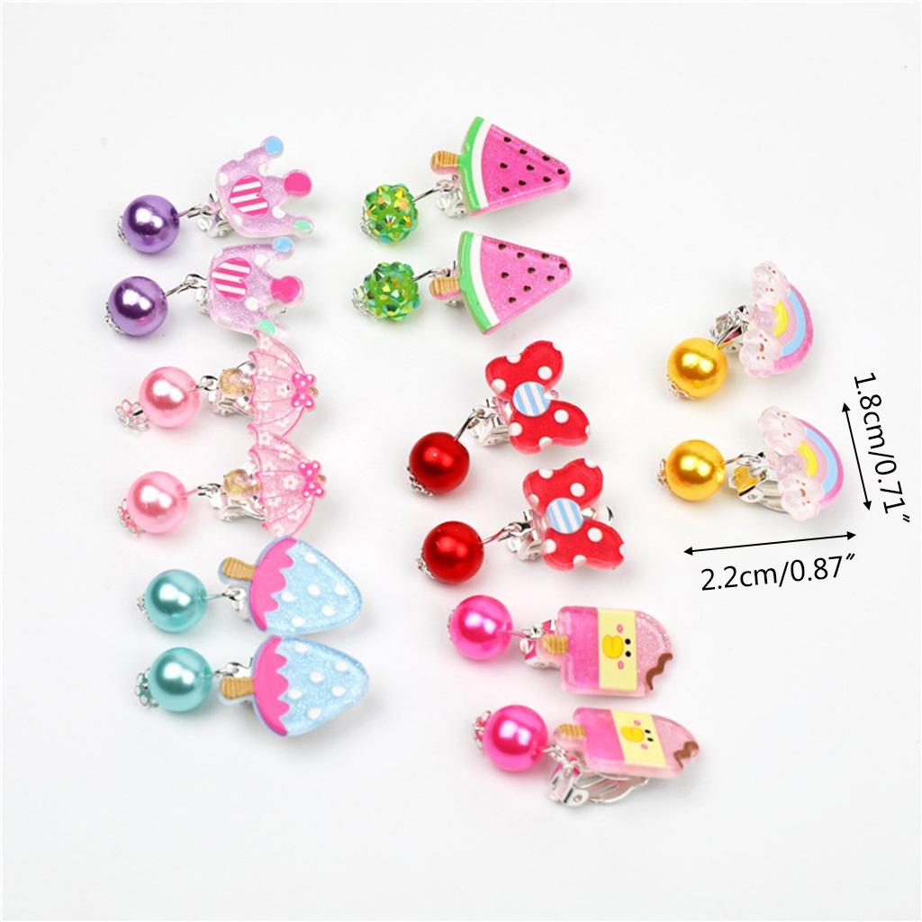 Lollipop Ice Cream Dangle Earrings 7 Pairs Rainbow Eardrop for Surprise Gift