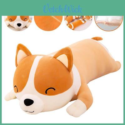 Lange Corgi Plüschtiere Wurfkissen Kissen Weiche Stofftierpuppe für Weihnachts- Geburtstagsgeschenk