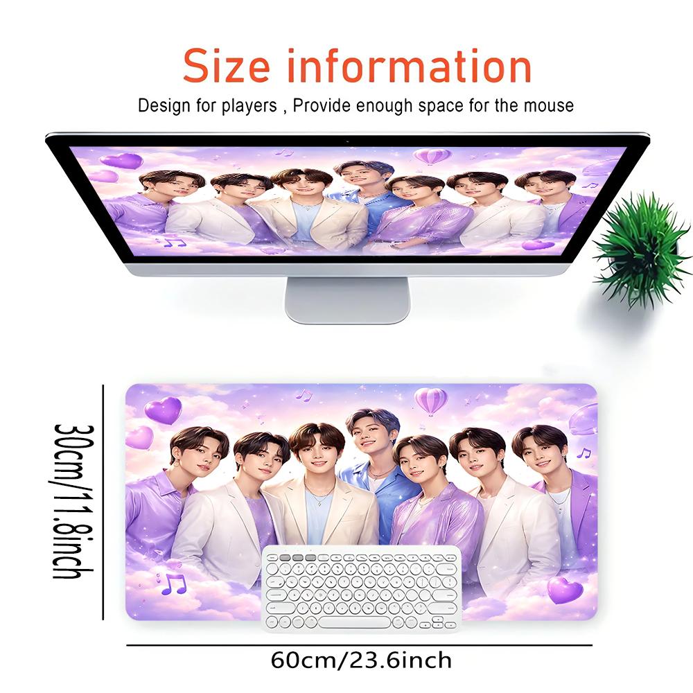 Kpop Stars Pastel Dreams Large Gaming Mouse Pad Nonslip Rubber Base Waterproof Desk Mat For Office Pc Laptop