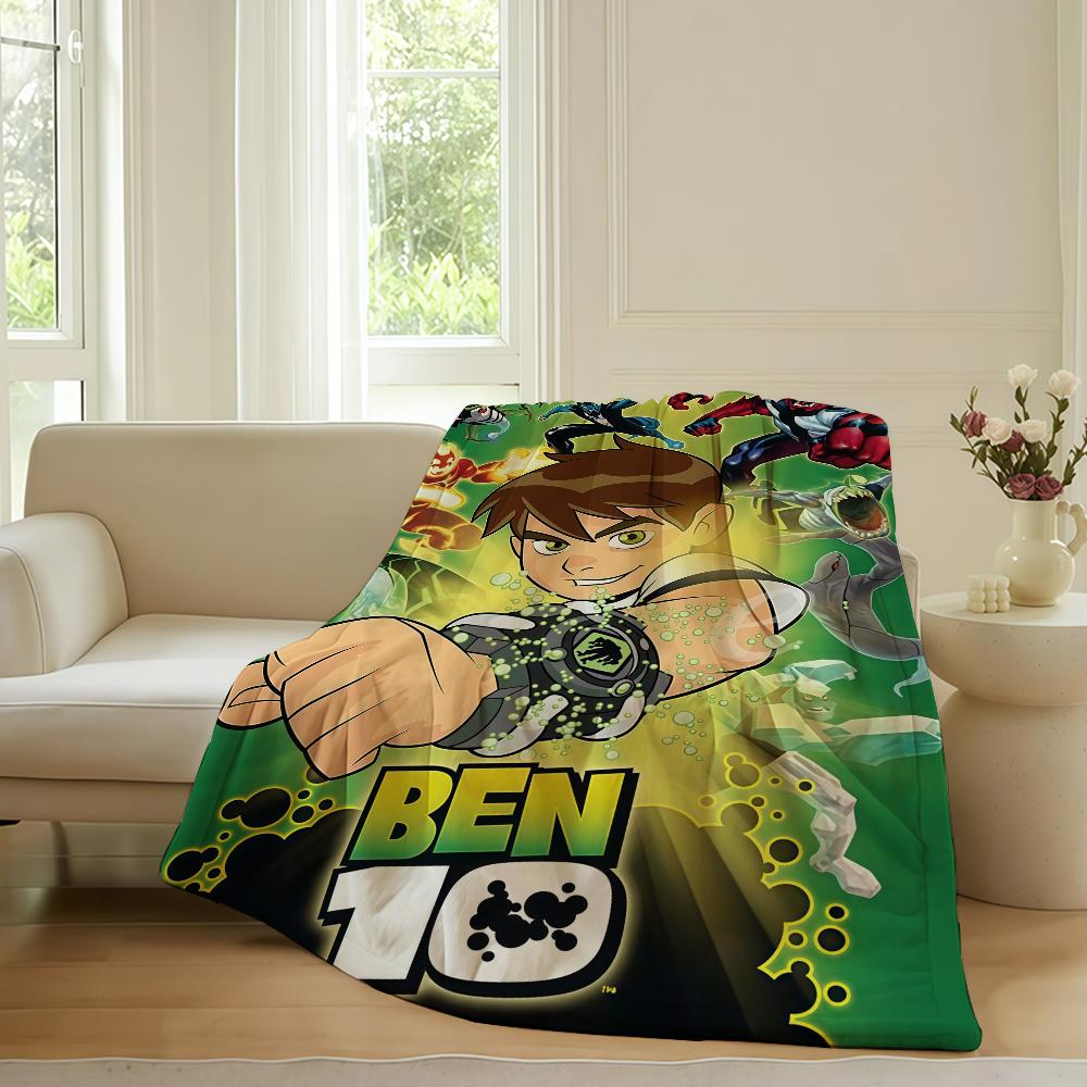 Adventure Cartoon B Ben 10 Blanket For Sofa Office Bed Plane Travel Sleep Read Relax Camping Soft And Warm