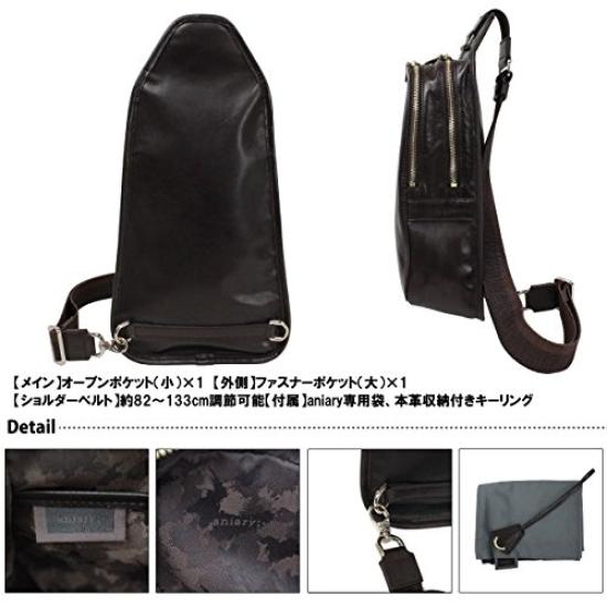 Shoulder Bag Antique Leather Black [Aniari] 01-07004