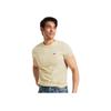 Levis Loose Casual Simple Logo Ribbed Round Neck Short Sleeve T-Shirt Unisex Tops Light-Brown 002U3-0003