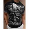Summer Round Neck Eagle Graphic 3D Print Top Fashionable Casual Short Sleeved Men's T-shirts