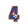 Football Children's Birthday Candles Number 0-9 Blue Sparkles Birthday Creative Soccer Candle for Boy Party Cake Top Decoration