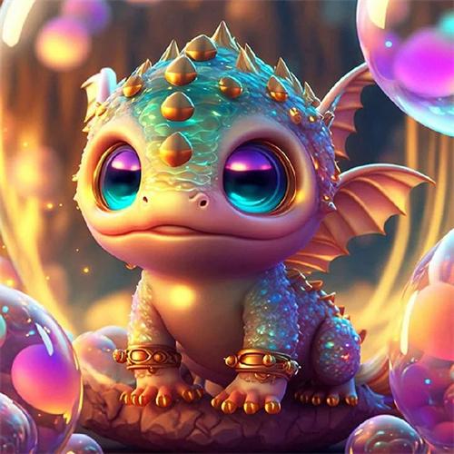 Pełny kwadratowy okrągły DIY diamentowy obraz zwierzęcy fantasy haft tygrys smok mozaika wystrój domu