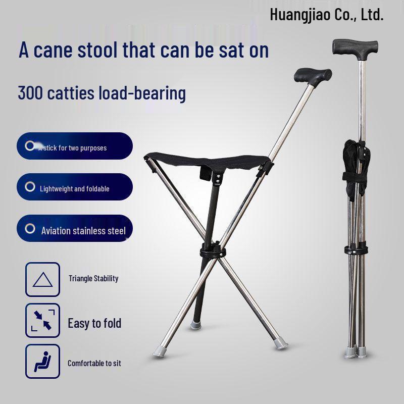 Tragbarer faltbarer Krückenhocker – Rutschfest, Leicht, Multifunktional für Reisen, Pendeln, Wandern & den Heimgebrauch