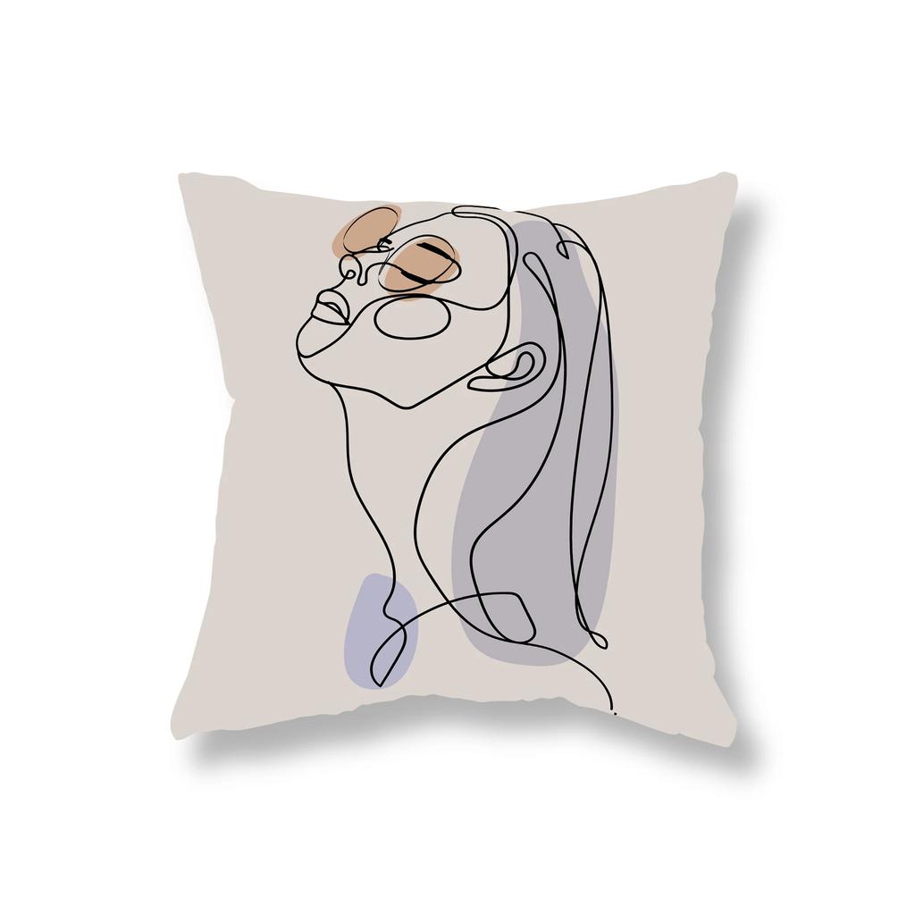 Pumpkin Cat Throw Pillow Cover Bohemian Abstract Simple Geometric Set Sofa Decor Room Office Game Chair Cushion  Home