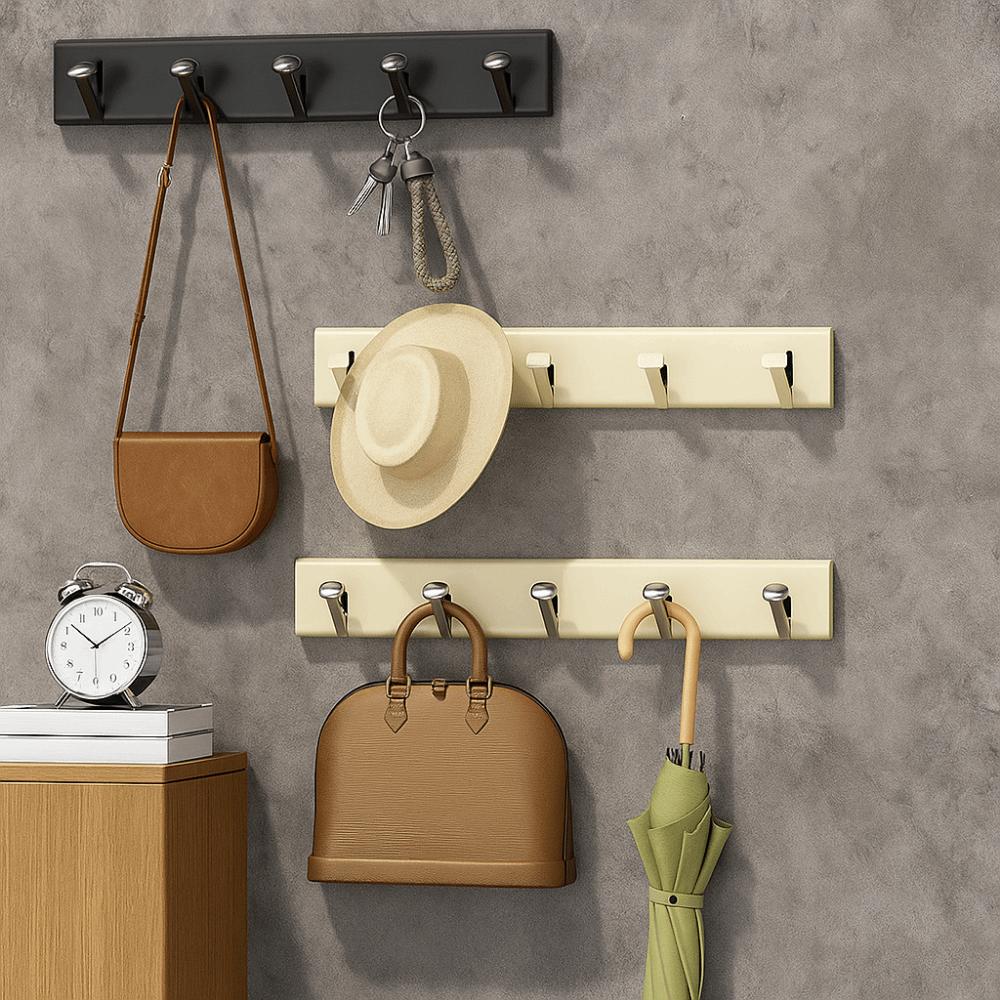 Mode Rymdaluminium Klädkrokar Väggmonterade Vattentäta Självhäftande Krokar Vikbara Fuktsäkra Handdukshängare Vardagsrum