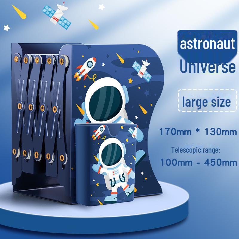 Verstellbarer Metall-Buchständer mit Desktop-Aufbewahrung