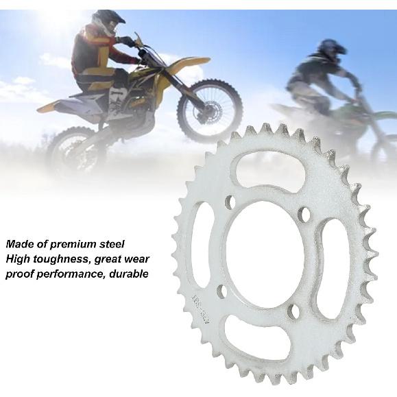 428 38 teeth sprocket, 4 holes, Rear Sprocket Steel Rear Drive Sprocket for Off Road Bikes and Motorcycles Silver