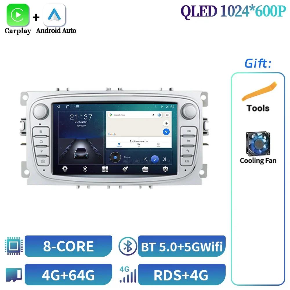 7inch Android OS Car Radio For Ford Focus Mondeo S-Max C-Max Galaxy Kuga 2008-2011 Multimedia GPS Wireless Carplay Screen Stereo