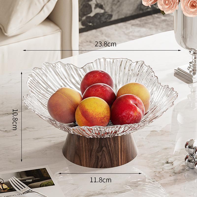 Elegant Crystal Petal Footed Fruit Bowl for Living Room