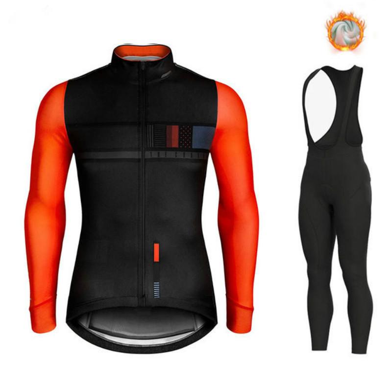 Warm 2024 Winter Thermal Fleece Cycling Men's Jersey Suit Outdoor Riding Bike MTB Clothing Bib Pants Set Spain Maillot Ciclismo