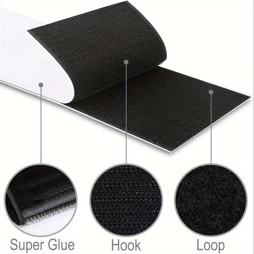 1Set/2pcs Width 10cm(4Inch) Strong Self-adhesive Fastener Tape Hook and Loop Back Nylon Sticker Adhesive Tape with Glue 1M