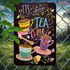 Vintage Floral Teacup Metal Plaque Rustic Wall Decor For Home Garden Cafe Christmas Hallway