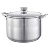 Stainless Steel Stock Pot, 11.4 L Stainless Steel Stockpot with Glass Lid, PFOA-Free, PFAS-Free, Compatible with Gas Stoves, Induction Cooktops,