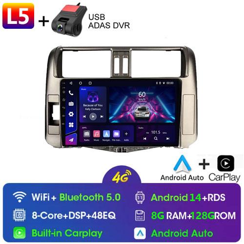 For Toyota Land Cruiser Prado 150 2009 - 2013 Car Radio Android 13 Video Multimedia Player GPS Navigation WIFI 4G LET Head Unit