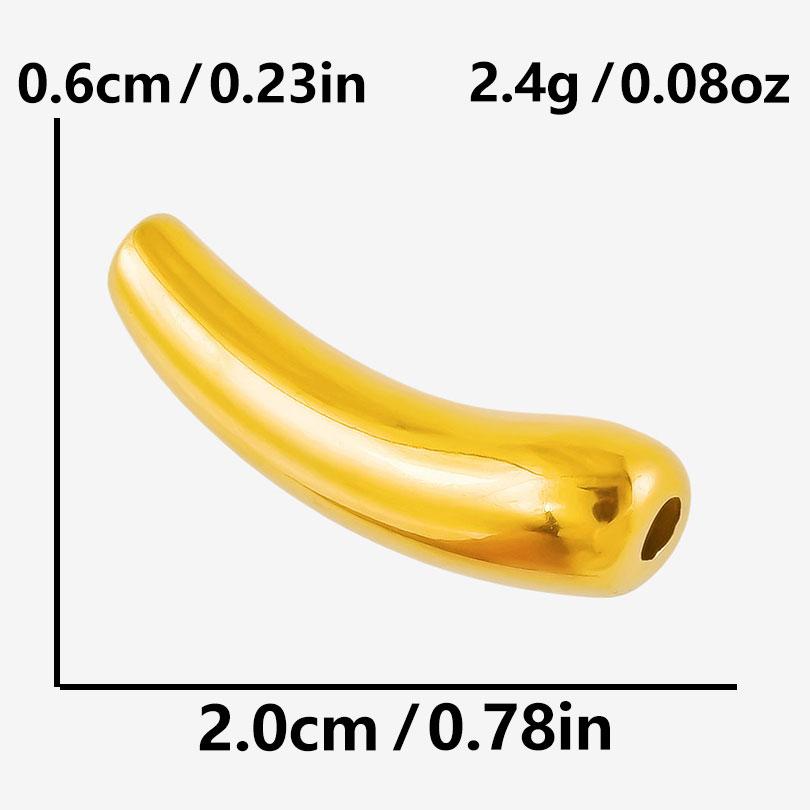 6/12pcs Big/Small Hole Star Heart Pea Real Gold Plated PVD No Fade Stainless Steel Beads For Jewelry Making Supplies Spacer Bead