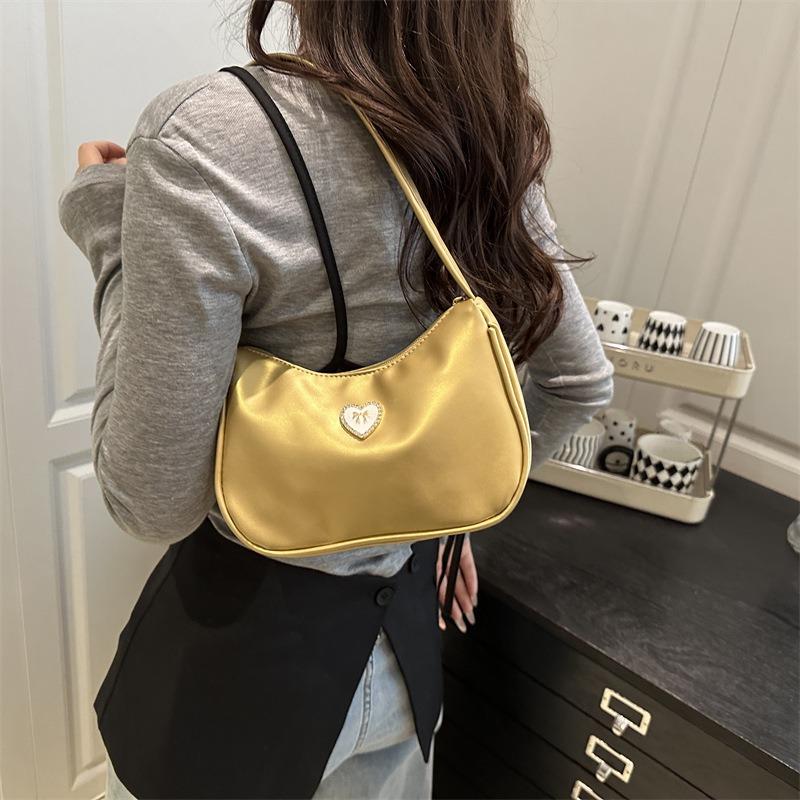 Sommer schöne beliebte große Kapazität einfarbig Halbmond lässig Achsel Schulter Umhängetasche Damen