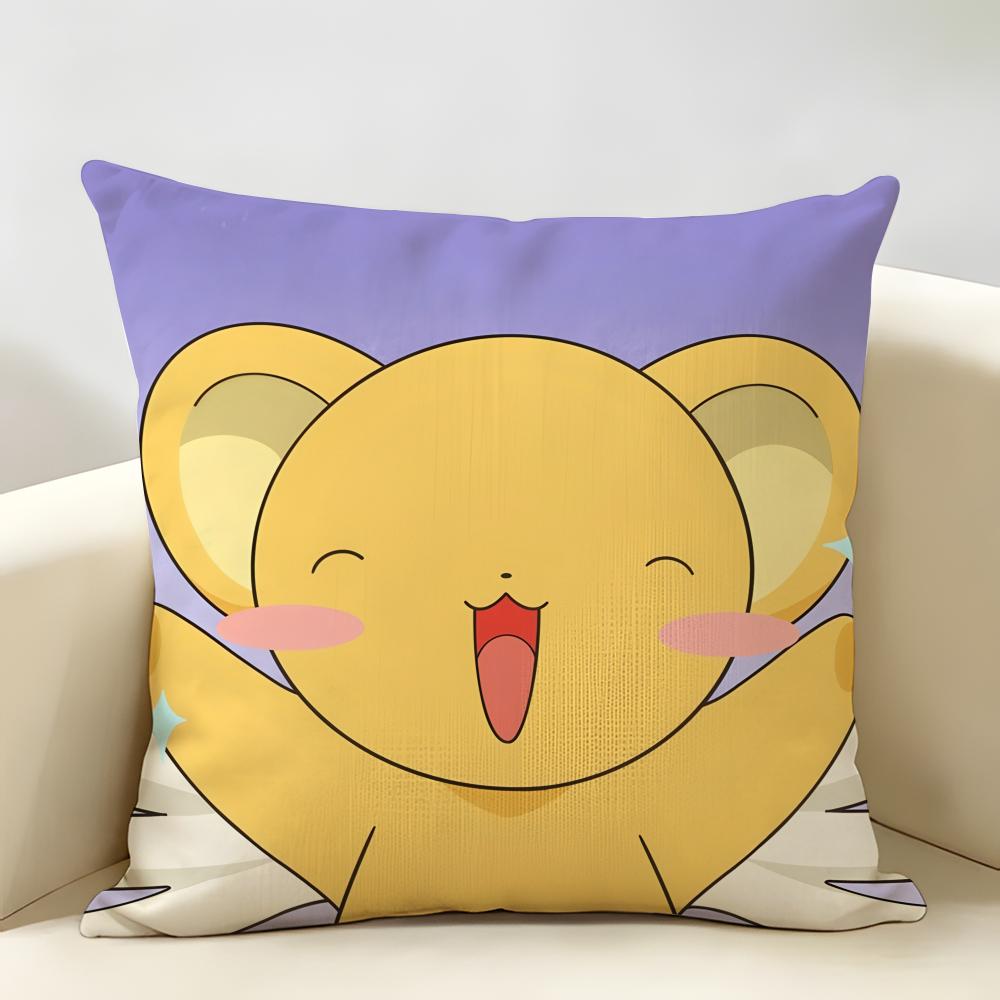 Anime CCardcaptor SSakura Cushion Cover Natural Linen Organic Fabric DoubleSided Printing Room Sofa Decor Pillow Case