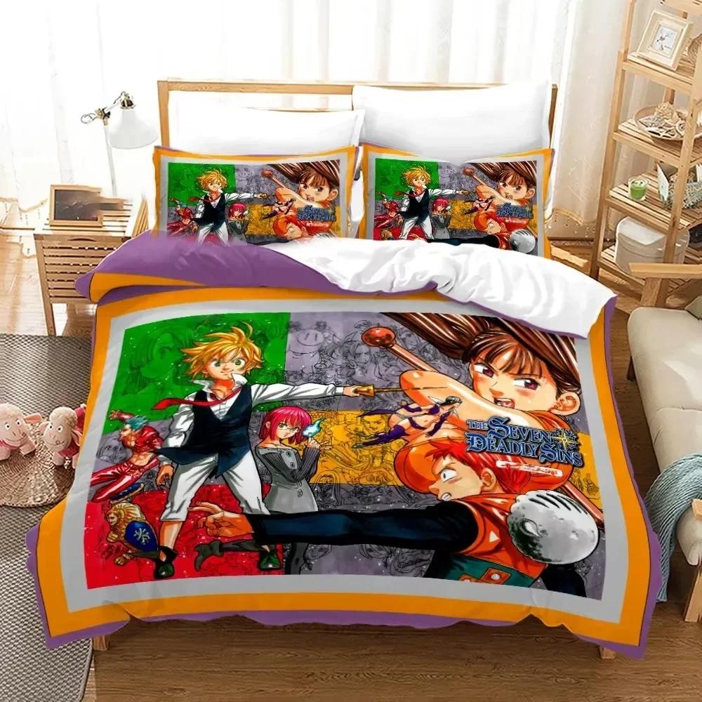 Comforter Seven Deadly Sins Anime Meliodas Bedding Set 3D Printed Suitable For Bedroom Kids Home Textile