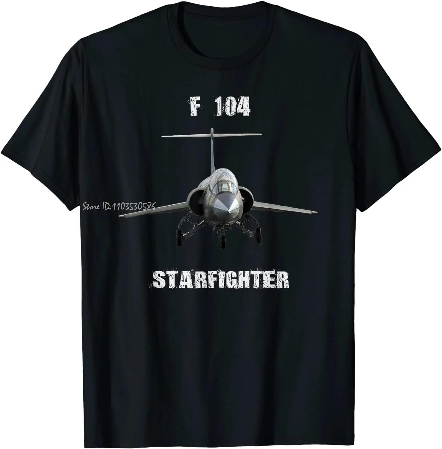 

США Военно-воздушные силы F-104 «Звездный истребитель» Истребитель Сверхразмерная футболка Премиум Хлопок Футболка Круглый вырез Мужская одежда Унисекс Топы Т... S разноцветный