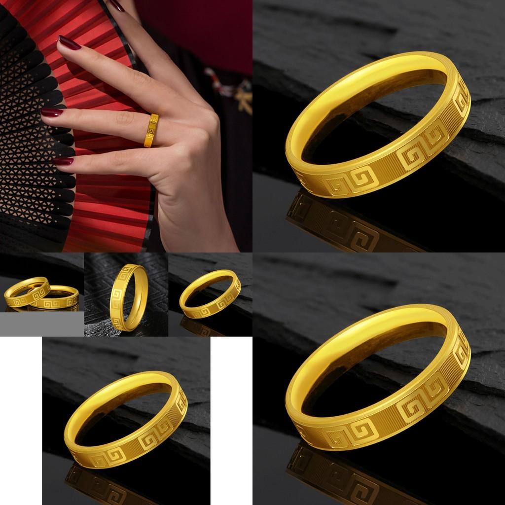 Timeless Vietnamese Sand Gold Ring Unisex Design Classic Retro Style Ideal For Romantic Gifts