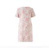Nanyou Elegant Embroidered Jacquard Linen A-line Dress with Waist-cinching Short Sleeves for Spring/Summer Style
