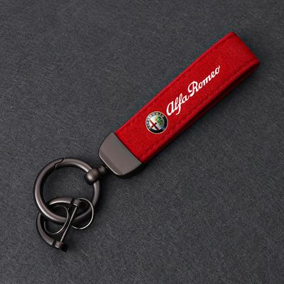 BHJLW1 voor Luxe Leer Auto Emblemen Sleutelhangers Voor Sportiva Giulia Giulietta 159 156 Stelvio Sleutelhanger Ringen Auto Accessoire