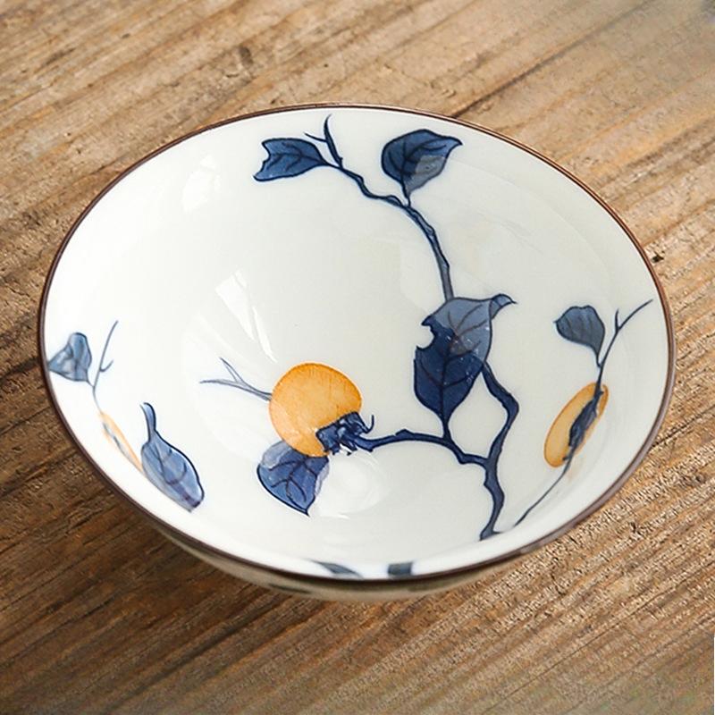 Two-tone Blue-and-white Porcelain Conical Cup Ceramic Gongfu Tea Set Master Cup Japanese-style Tea Bowl Single-cup Tea Tasting Bowl