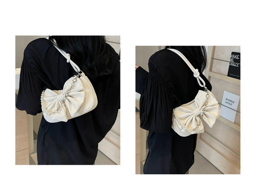 2024 Trendig Handväska med Rosett och Hjärta - Trendig Högkvalitativ Axelväska med Kedja