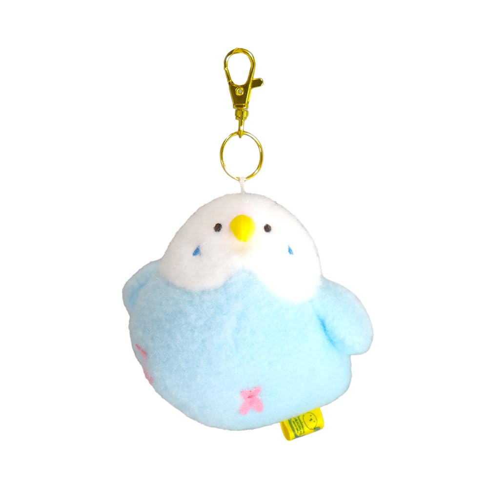 Sun Lemon Powabiyori Parakeet 11 x x Bag Cute Keychain, BL, 9.5 15cm, Charm, Keychain, Wool-Like Fabric, Bird, Soothing, P-1853
