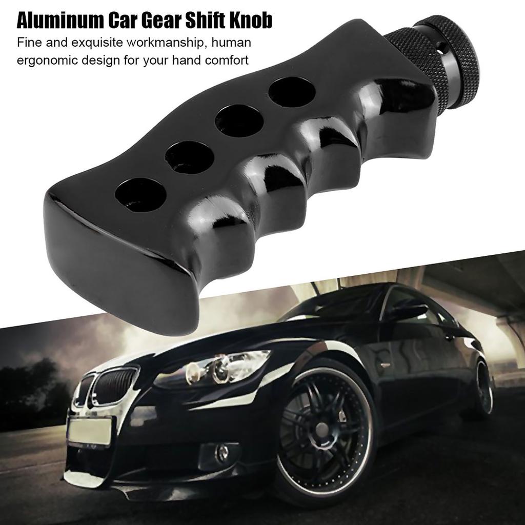 Universal Car Resin and Aluminum Alloy Manual Transmission Gear Shift Knob Handle Shifter Lever Black