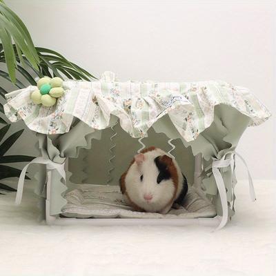 1 Stück Meerschweinchen Tunnelhaus Hamster Versteckhaus Vier Jahreszeiten Quaste Meerschweinchen Haus Geeignet für Geschenke an Freunde und Familie
