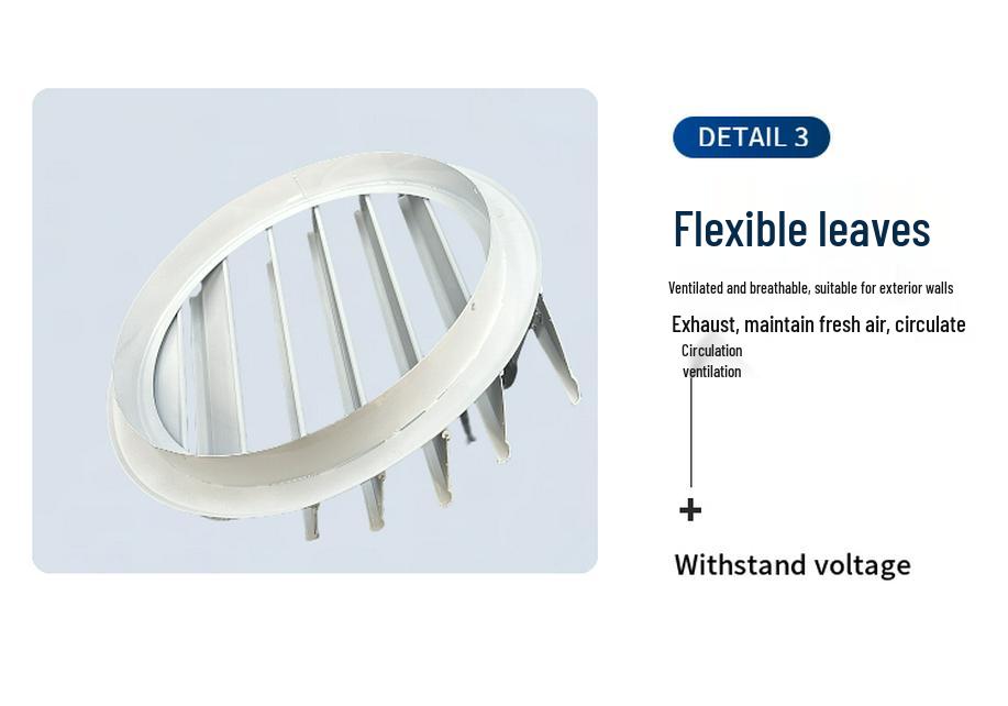 Round Aluminum Alloy Self-Closing Air Vent Louver Fan for Indoor Exhaust Systems