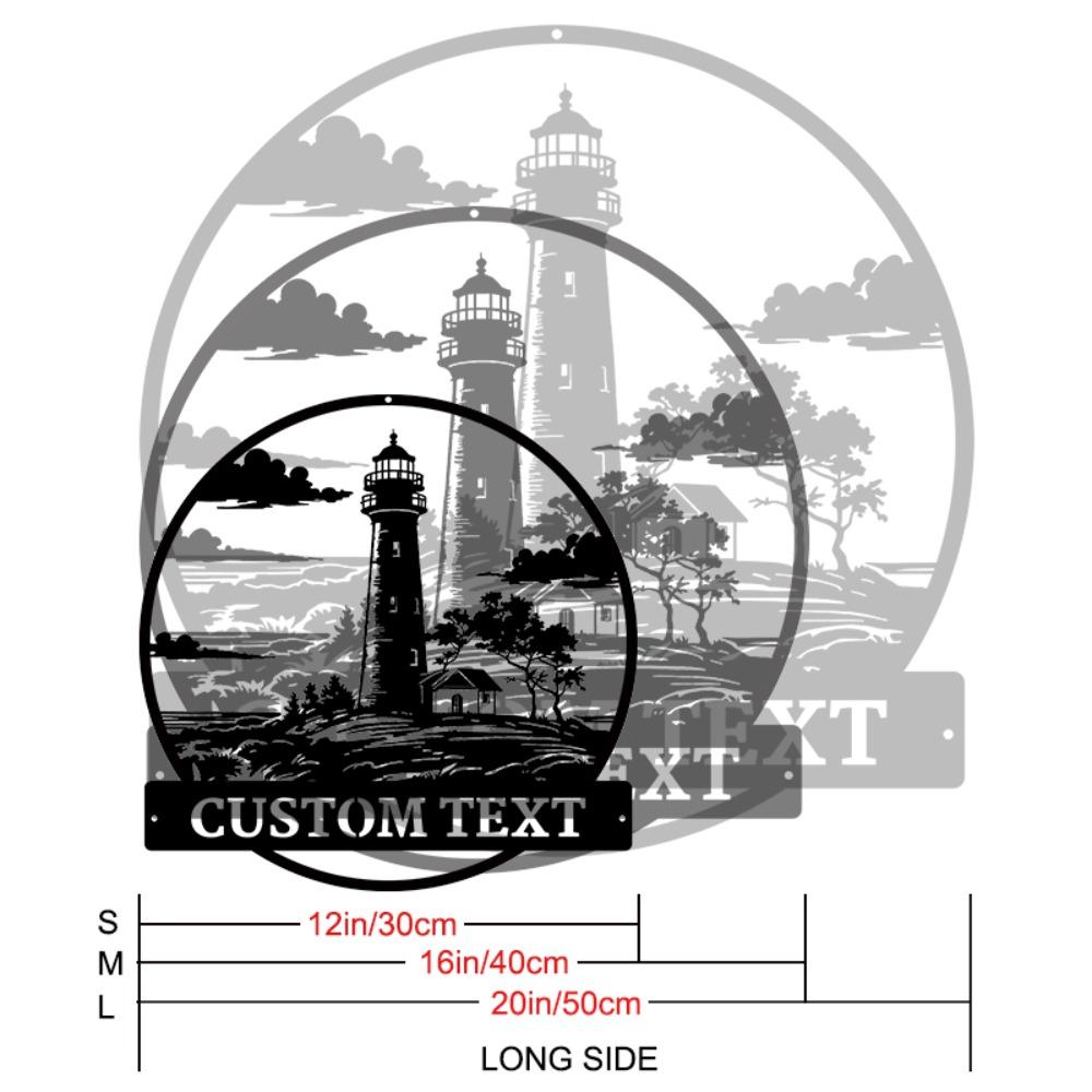 Metal Lighthouse Wall Art Coastal Nautical Decor for Beach House Indoor Outdoor Use TYDZ002843-30cm