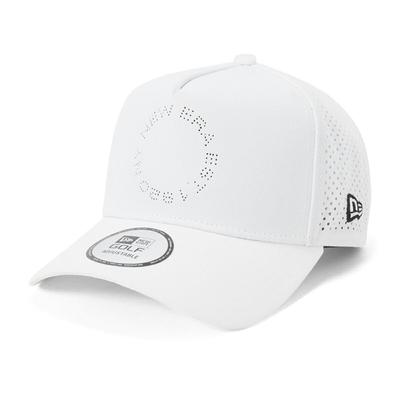 New Era Golf 9FORTY A-Frame Laser Perforated Mesh Cap White - ONSPOTZ Exclusive Snapback, Breathable, Unisex, Size FREE Approx. 56.8-60.6cm