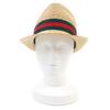 Pristine GUCCI hat Web Stripe Straw Hat natural straw Women M 434760 Used