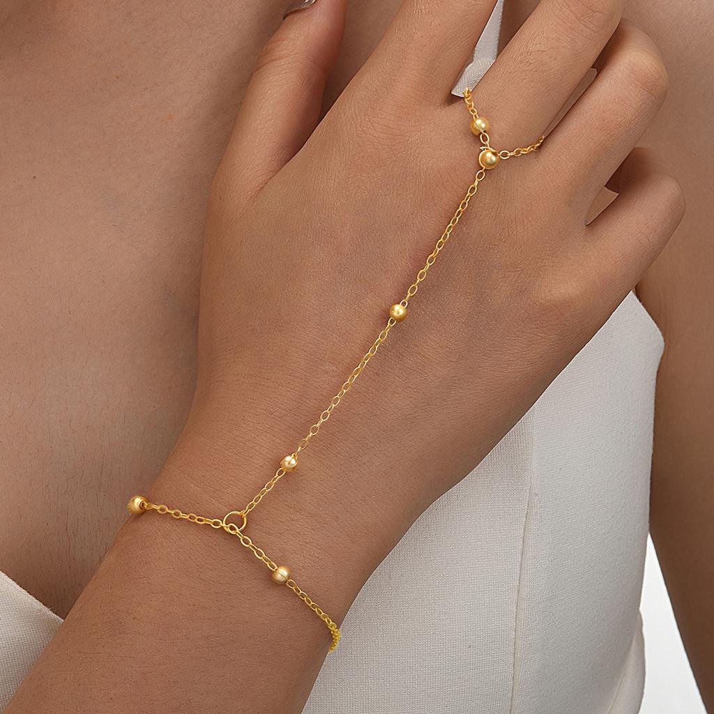 17KM 4 Piece Flower Bracelet Ring Set Fashion Jewelry Women Trendy Shiny Daily Party Accessory Gift For Her