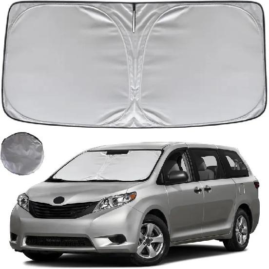 Foldable Sunshade for 2011-2020 Toyota Sienna Mini Van Front Window Custom Fit Car Accessories