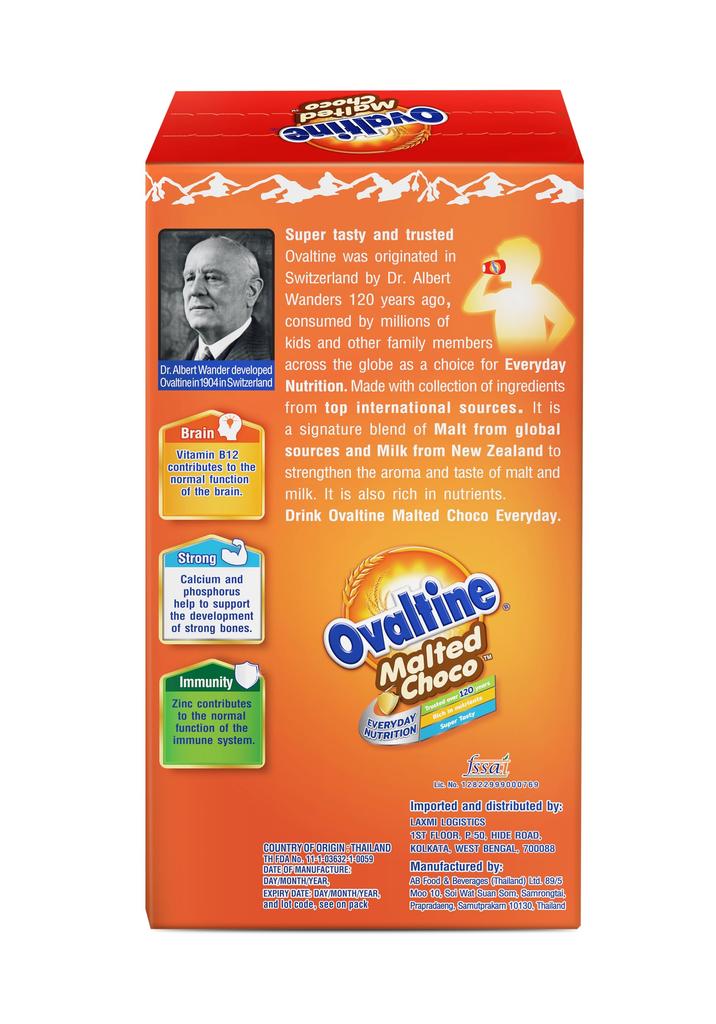OVALTINE Napój Zdrowotny ze Słodem o Smaku Czekoladowym w Proszku, Proszek Napoju Odżywczego, Bogaty Smak Słodu i Kakao, Smaczny Napój Mieszany z Mlekiem, Codzienna Energia i Wzrost